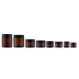 5 10 15 20 30 50 100 g 1 oz empty round lotion skin care face cosmetic containers amber glass cream jar with lids