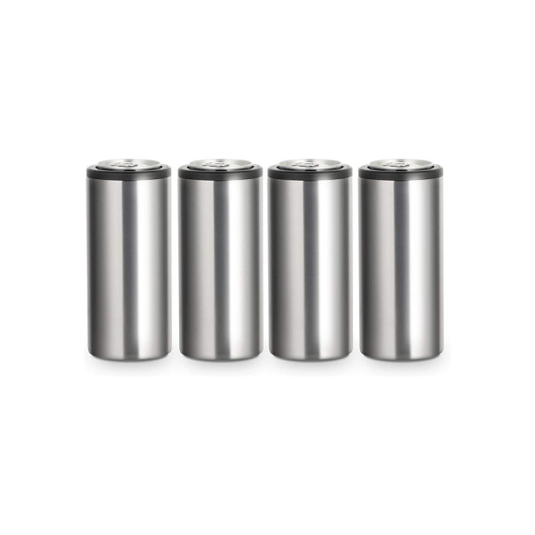 custom printed vacuum insulated double walled metal glitter stainless steel insulated can cooler