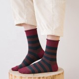 Custom Logo Women  Casual Student Wild Striped Cotton Ankle Socks