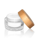 Bamboo lid glass bottle cosmetic packaging 50ml cosmetic jars wide mouth