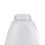 Refillable 250ml 300ml empty foaming soap liquid packaging flat clear hand sanitizer bottle with white pump