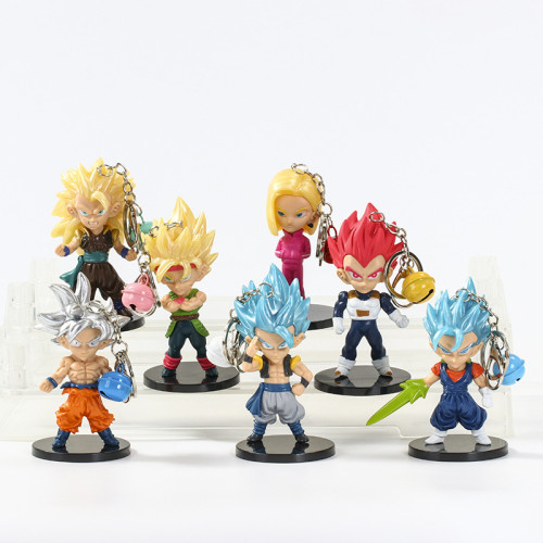 The Second Generation Of 7 Dragon Ball Figures Plastic Toy Kids Collectable Anime Cake Topper Action Figures Keychain