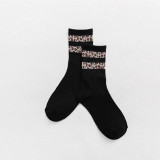 Wholesale Factory Leopard Crew Socks Women Socks Manufacturers Girls Socks