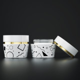 Special design 50g 1.7 fl oz empty white body lotion container baby cream jar wide mouth with lids for personal care