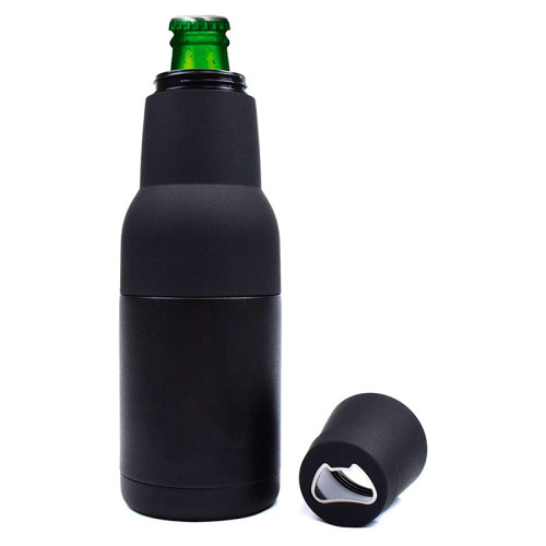 Eco Friendly Vacuum Insulated Double Walled Stainless Steel Beer Bottle and Can Cooler with Beer Opener