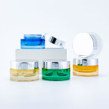 Hot sale 20 g 85 gram empty cosmetic round containers chambers skincare double lid glass jars for cream
