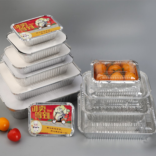 Fast Disposable Food Takeaway Foil Box Aluminum Foil Tray Container Size For Sale