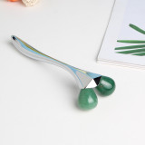 New arrival Natural Jade Stone 3D style Y shape natural Face Roller