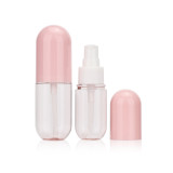 Refillable 40ml 60ml lotion pump transparent packaging blue pink clear color pill capsule shaped plastic bottle