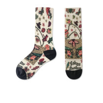 Wholesale Manufacturer 3D Printing Golden Silk Happy Socks Custom Pattern Women Crew Socks Sushi Teen Tube Socks