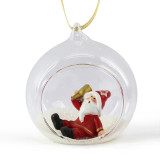 wholesale  custom clear christmas Santa Claus glass ball ornaments
