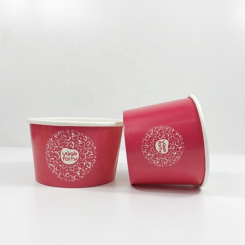 Various Custom logo printed double pe coated disposable ice cream paper cups/yogurt cups containers