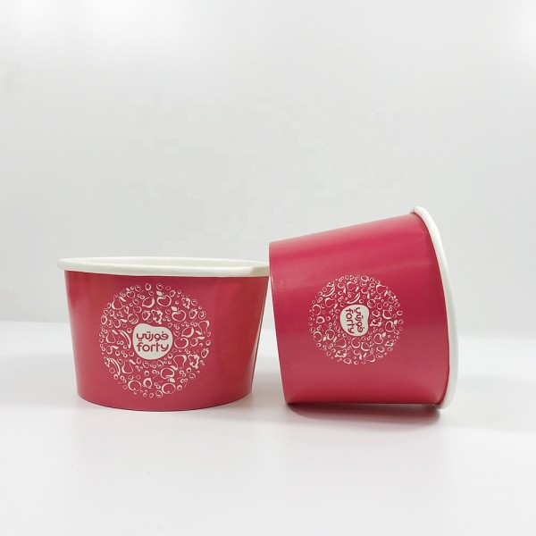 Various Custom logo printed double pe coated disposable ice cream paper cups/yogurt cups containers