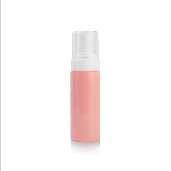 Hot sale 100 120 150 200 ml empty round foaming sop packaging pet plastic pink foam pump bottles with cap