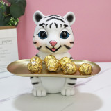Custom Figurines Resin Cute Tiger Receiver Garden Ornament Table Home Furnishings Home Decor Resin Crafts