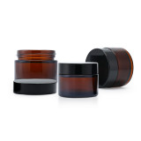 5 10 15 20 30 50 100 g 1 oz empty round lotion skin care face cosmetic containers amber glass cream jar with lids