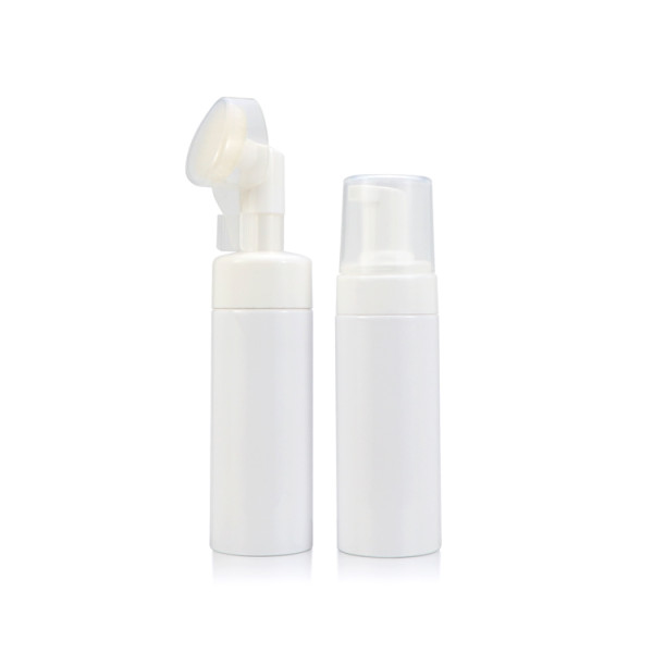 Custom logo 100 120 150 200 ml empty white face soap cleanser packaging plastic squeeze pump foam bottle for skin care