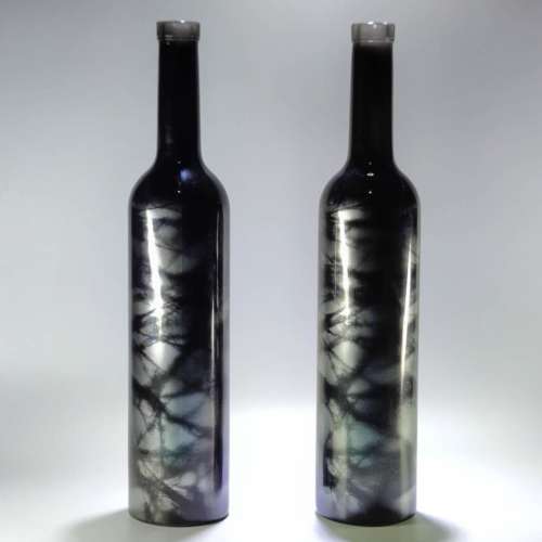 Empty 500ml 700ml 750ml matte black wine liquor vodka glass bottle with stopper