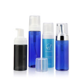 Wholesale 3.3 4 5 fl oz 200 ml soap black plastic facial wash soap packaging foaming face wash bottles with silver pump