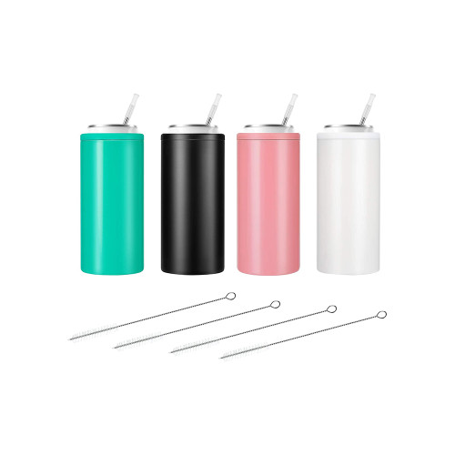 custom printed vacuum insulated double walled metal glitter stainless steel insulated can cooler