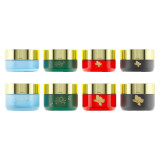 Luxury 30ml 50g 1 fl oz cosmetic packaging blue containers skincare cream black glass cream jar with lid