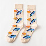 Harajuku Street  Casual Happy Socks Men Autumn Winter Cotton Cartoon Fish Shrimp Shellfish Wedding Socks Christmas Gifts