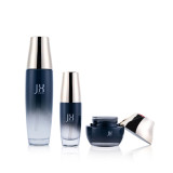 Custom 60 g 2 oz empty round skincare cream cosmetic container cosmetics jar black glass with lids for makeup