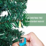 Fireproof 180CM Artificial Christmas Tree decoration with pine cone red berry and nature rattan