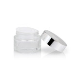 Vintage 1ounce 30ml 50 g empty round shape container face frosted lotion cream jars with silver caps