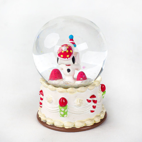 Personalizedl small christmas animal snow globe with music