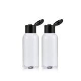 Food grade 30 50 60 100 250 300 500 ml empty flat big pet packaging hand cleaning gel plastic bottle with flip top cap