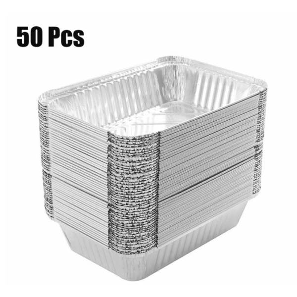 1100Ml Take Away Rectangle Aluminum Foil Container Disposable Foil Food Container With Cover