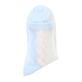 Women summer flowers jacquard glass silk stockings breathable ankle socks ultra-thin crystal socks  wholesale factory