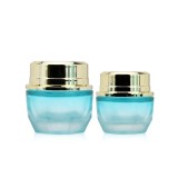 New arrival 30g 50ml  empty blue green container packaging facial cream wide mouth glass cosmetic jars and bottles