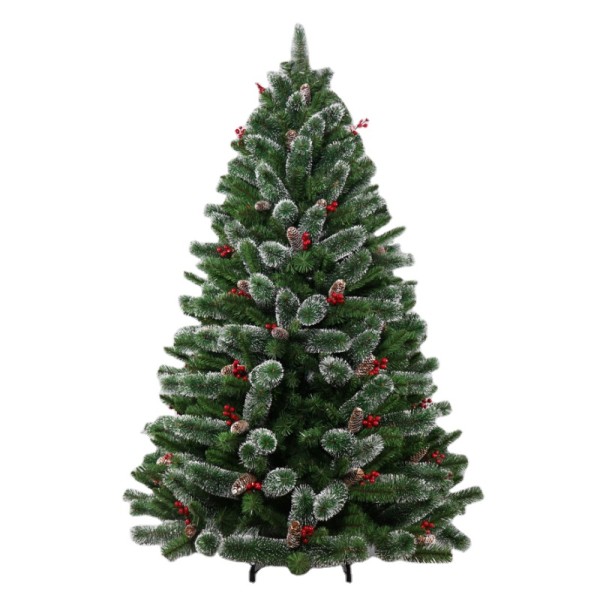 180CM Green Pine needle&PVC Xmas tree with snowand berry