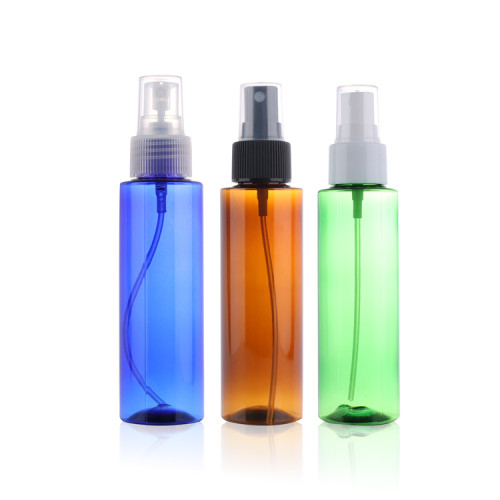 Cosmetic clear spray bottle 2 4 oz 60ml  100ml 150ml 200ml 250 ml green pet plastic spray bottles with spray tops