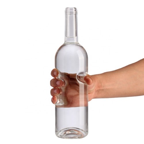 Custom Made Luxury 750ml Empty Clear Botellas De Vidrio Para Licor Glass Wine Bottle