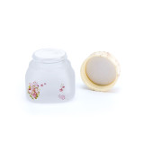 Premium 50 g 1.7 fl oz transparent matte face cream packaging wooden glass cream jars with bamboo lid for skincare