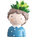 Garden Flowerpot Create Design Human Face Vase Decor Cute Doll Resin Artificial Potted Plants Wholesale Succulent Plant
