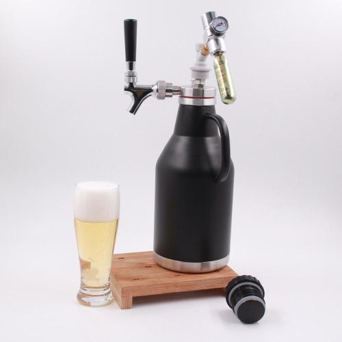 Empty new stainless steel pressurized growler beer 64 oz