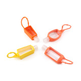 Eco friendly 30ml 1oz  portable mini size PET water free hand wash small sanitizer liquid bottles with silicone holder