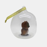 Christmas tree decorations empty owl plastic snow globe