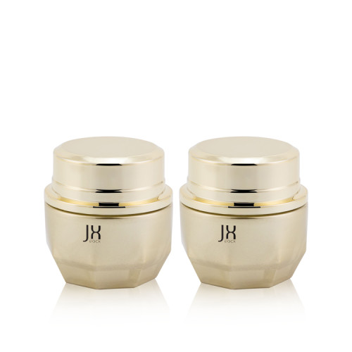Unique 30 50 g 1 oz empty gold facial cream containers cosmetic glass jar eco gold  for cosmetic cream with plastic caps