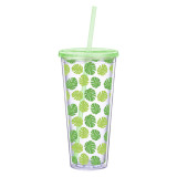 24oz double wall insulated clear plastic Sublimation water tumbler cups travel