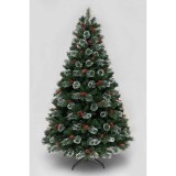 6FT Europe Trend PVC+PE Mixed Luxury Hinged Artificial Christmas Tree With Pine Cones