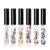 High Quality custom flower organic nude vegan glossy vendor clear private label lip gloss