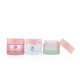 Customized logo 30 50 80 g empty eye face cosmetic containers cylindrical pink frosted glass cream jar set