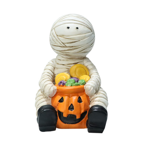 Halloween costume cute mummy pumpkin with lamp halloween decorations resin decor Garden home decoration