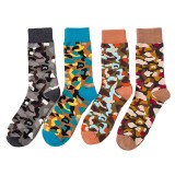Happy socks camouflage women cotton socks manufacturers girls crew socks