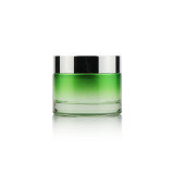 Custom glass container 1 1.7 fl oz 30g 50g matte green cosmetic jar for skin cream with plastic lid for cream